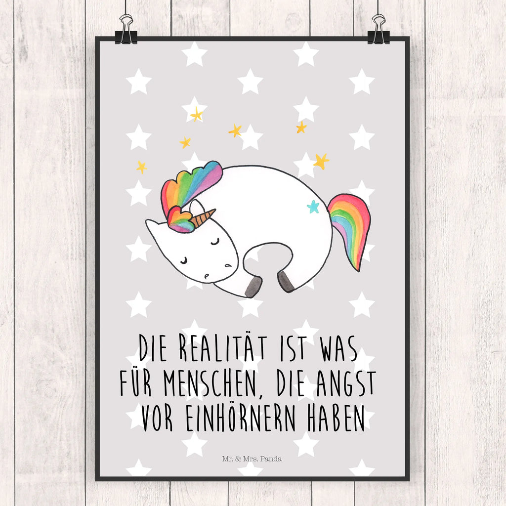 Poster Einhorn Nacht Poster, Wandposter, Bild, Wanddeko, Küchenposter, Kinderposter, Wanddeko Bild, Raumdekoration, Wanddekoration, Handgemaltes Poster, Mr. & Mrs. Panda Poster, Designposter, Kunstdruck, Posterdruck, Einhorn, Einhörner, Einhorn Deko, Unicorn, Träume, Traum, unicorn, Realität, Menschen, Geschenk, Ruhe, Freundin