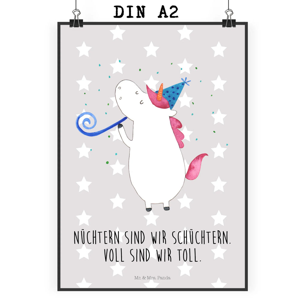 Poster Einhorn Party Poster, Wandposter, Bild, Wanddeko, Küchenposter, Kinderposter, Wanddeko Bild, Raumdekoration, Wanddekoration, Handgemaltes Poster, Mr. & Mrs. Panda Poster, Designposter, Kunstdruck, Posterdruck, Einhorn, Einhörner, Einhorn Deko, Unicorn, Glitzer, Konfetti, Party, Geburtstag, Feier, Fest, Alkohol, Disco, Club