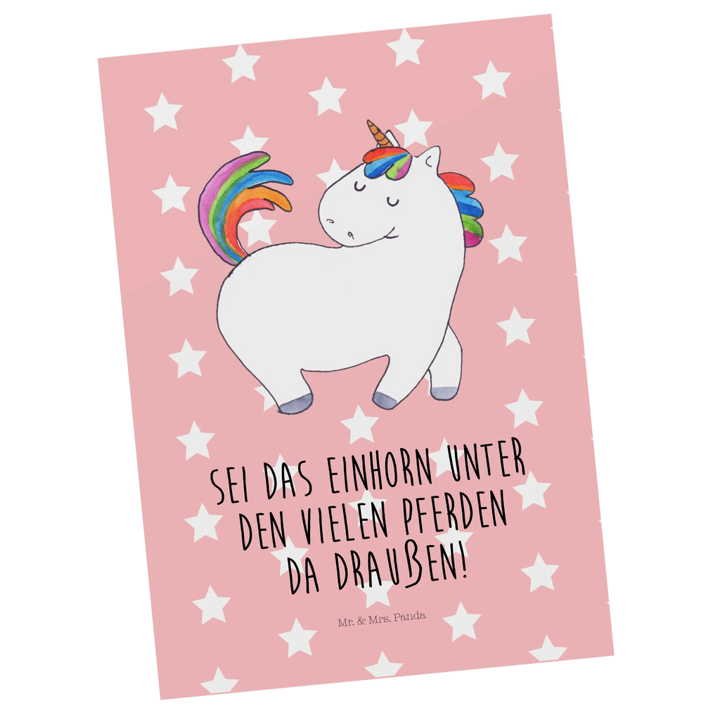 Postkarte Einhorn stolzierend Postkarte, Karte, Geschenkkarte, Grußkarte, Einladung, Ansichtskarte, Geburtstagskarte, Einladungskarte, Dankeskarte, Ansichtskarten, Einladung Geburtstag, Einladungskarten Geburtstag, Einhorn, Einhörner, Einhorn Deko, Pegasus, Unicorn, stolz, anders, bunt, Pferd, Reiter, Reiten, Freundin, Geschenk