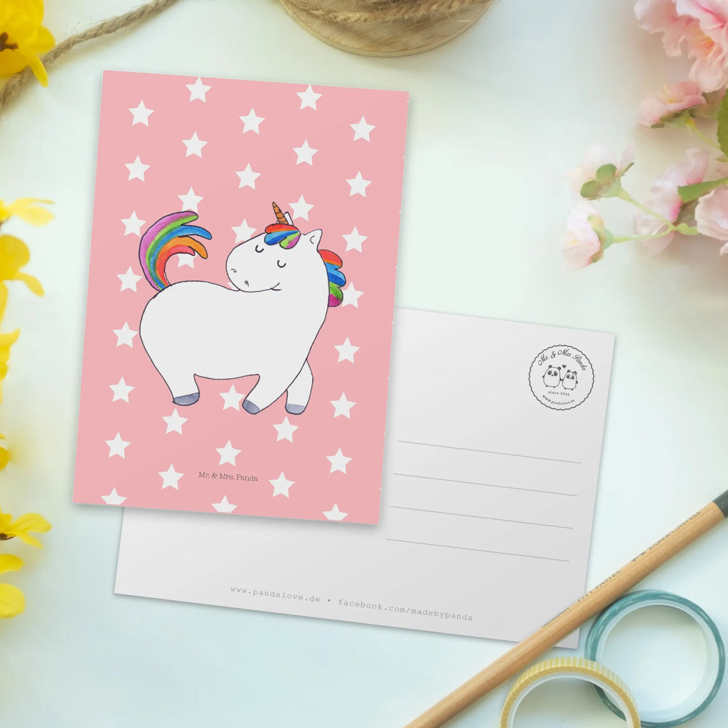 Postkarte Einhorn stolzierend Postkarte, Karte, Geschenkkarte, Grußkarte, Einladung, Ansichtskarte, Geburtstagskarte, Einladungskarte, Dankeskarte, Ansichtskarten, Einladung Geburtstag, Einladungskarten Geburtstag, Einhorn, Einhörner, Einhorn Deko, Pegasus, Unicorn, stolz, anders, bunt, Pferd, Reiter, Reiten, Freundin, Geschenk