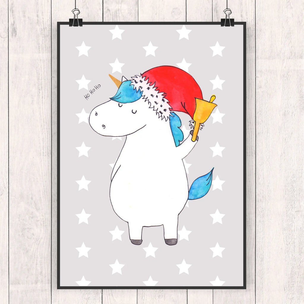 Poster Einhorn Weihnachtsmann Poster, Wandposter, Bild, Wanddeko, Küchenposter, Kinderposter, Wanddeko Bild, Raumdekoration, Wanddekoration, Handgemaltes Poster, Mr. & Mrs. Panda Poster, Designposter, Kunstdruck, Posterdruck, Einhorn, Einhörner, Einhorn Deko, Unicorn, Gin, Schokolade, Schoki, Weihnachten, Weihnachtsmann, Nikolaus, Wunschzettel, Wunschliste, Feenstaub