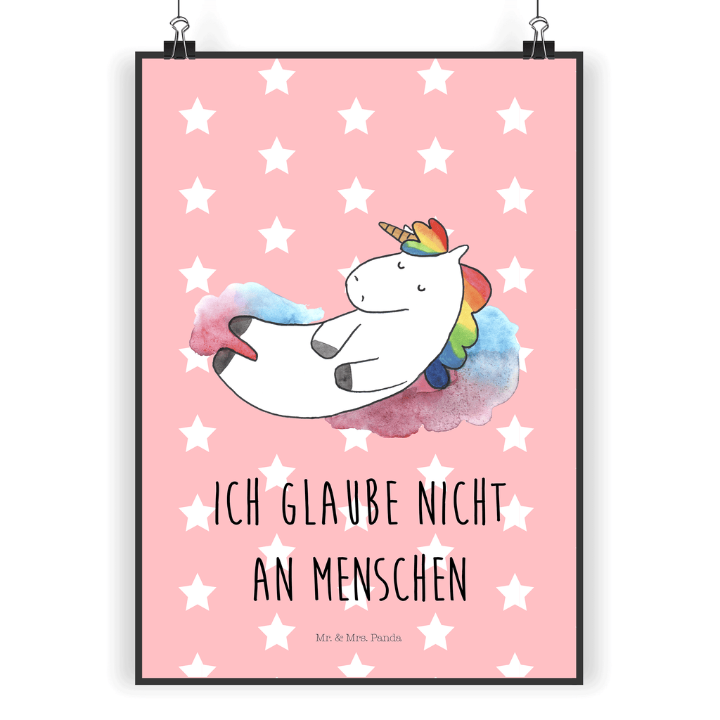 Poster Einhorn Wolke 7 Poster, Wandposter, Bild, Wanddeko, Küchenposter, Kinderposter, Wanddeko Bild, Raumdekoration, Wanddekoration, Handgemaltes Poster, Mr. & Mrs. Panda Poster, Designposter, Kunstdruck, Posterdruck, Einhorn, Einhörner, Einhorn Deko, Pegasus, Unicorn, verliebt, Menschen, witzig, lustig, Geschenk, Glaube, Realität, Lächeln