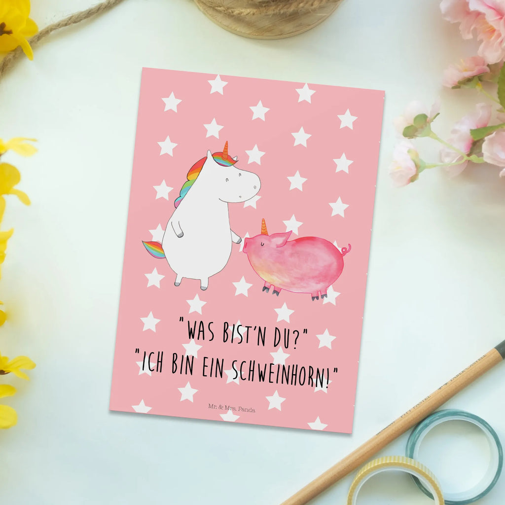 Postkarte Einhorn Schwein Postkarte, Karte, Geschenkkarte, Grußkarte, Einladung, Ansichtskarte, Geburtstagskarte, Einladungskarte, Dankeskarte, Ansichtskarten, Einladung Geburtstag, Einladungskarten Geburtstag, Einhorn, Einhörner, Einhorn Deko, Pegasus, Unicorn, Freundschaft, Schweinhorn, Schwein, Freundin, Schweinchen