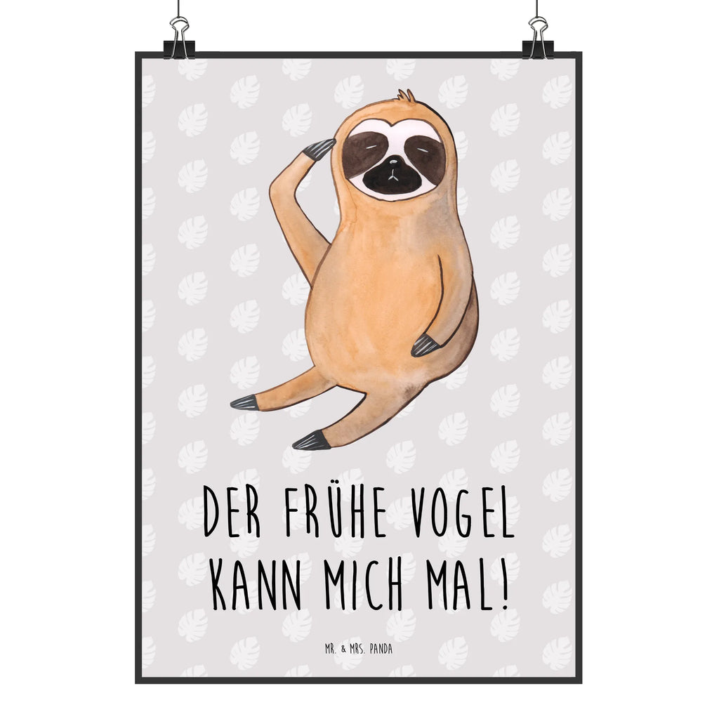 Poster Faultier Vogel Poster, Wandposter, Bild, Wanddeko, Küchenposter, Kinderposter, Wanddeko Bild, Raumdekoration, Wanddekoration, Handgemaltes Poster, Mr. & Mrs. Panda Poster, Designposter, Kunstdruck, Posterdruck, Faultier, Faultier Geschenk, Faultier Deko, Faultiere, faul, Lieblingstier, Spinner, früher Vogel, der frühe Vogel, Frühaufsteher, Morgenmuffel, Vogel, Faultierwelt