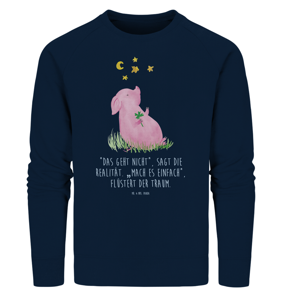 Organic Pullover Schwein Glück Pullover, Pullover Männer, Pullover Frauen, Sweatshirt, Sweatshirt Männer, Sweatshirt Frauen, Unisex, Tiermotive, Gute Laune, lustige Sprüche, Tiere, Glücksschwein. Glück, Schwein, Schweinchen, Sterne, Sernchen, Ziele, Träume, Motivation, Glücksbringer