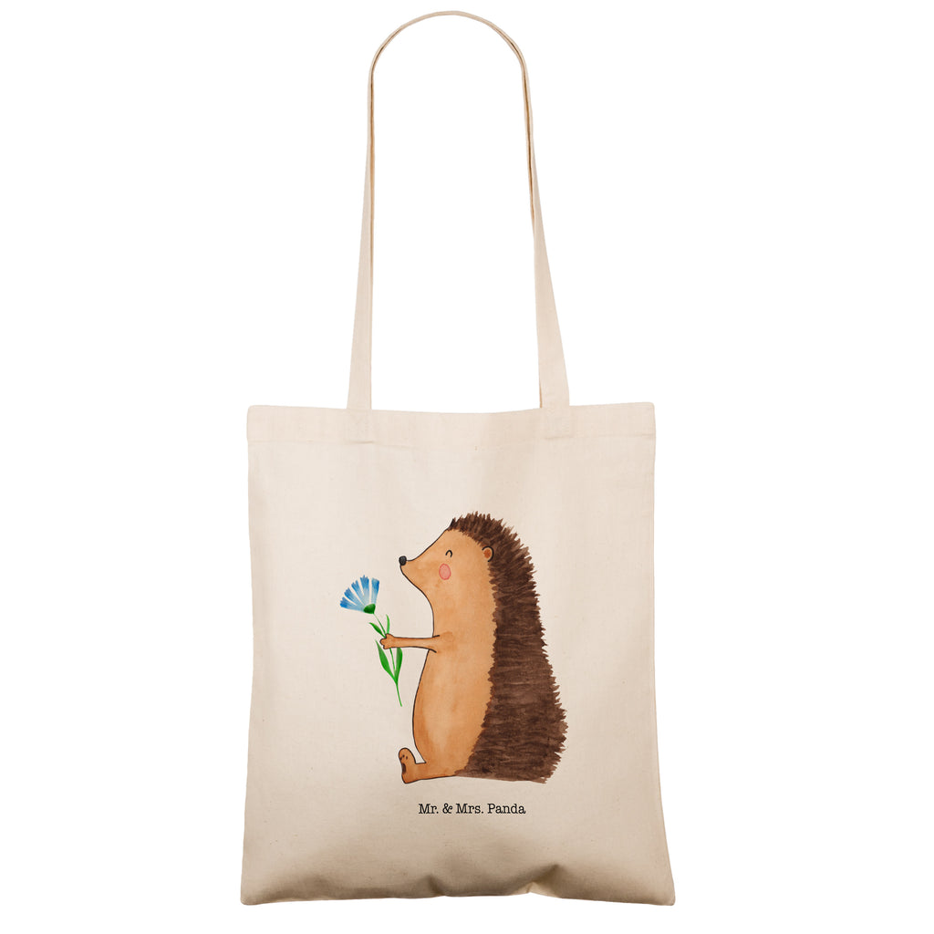 Tragetasche Igel Blumen Beuteltasche, Beutel, Einkaufstasche, Jutebeutel, Stoffbeutel, Tasche, Shopper, Umhängetasche, Strandtasche, Schultertasche, Stofftasche, Tragetasche, Badetasche, Jutetasche, Einkaufstüte, Laptoptasche, Tiermotive, Gute Laune, lustige Sprüche, Tiere, Igel, Gute Besserung, Genesungswünsche, Krankheit, Krankenhaus, krank, Besuch