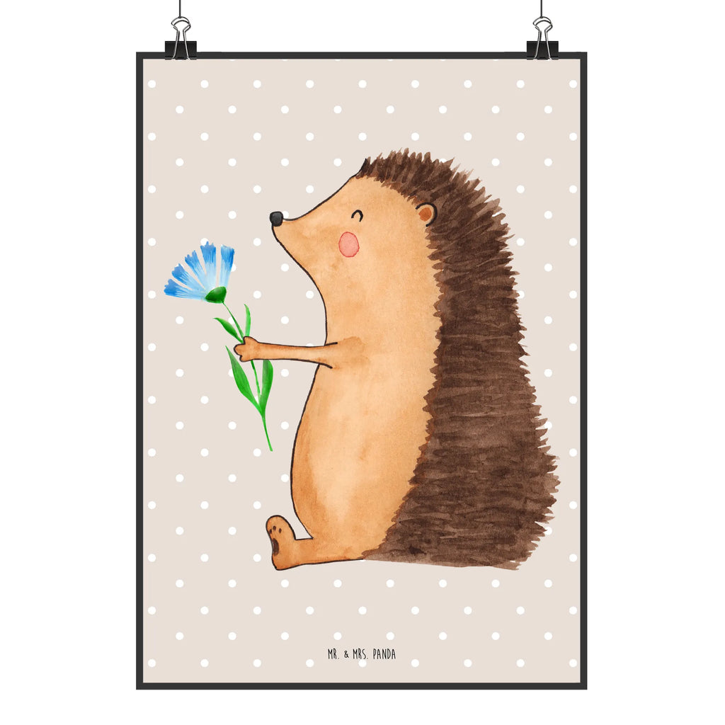 Poster Igel Blumen Poster, Wandposter, Bild, Wanddeko, Küchenposter, Kinderposter, Wanddeko Bild, Raumdekoration, Wanddekoration, Handgemaltes Poster, Mr. & Mrs. Panda Poster, Designposter, Kunstdruck, Posterdruck, Tiermotive, Gute Laune, lustige Sprüche, Tiere, Igel, Gute Besserung, Genesungswünsche, Krankheit, Krankenhaus, krank, Besuch