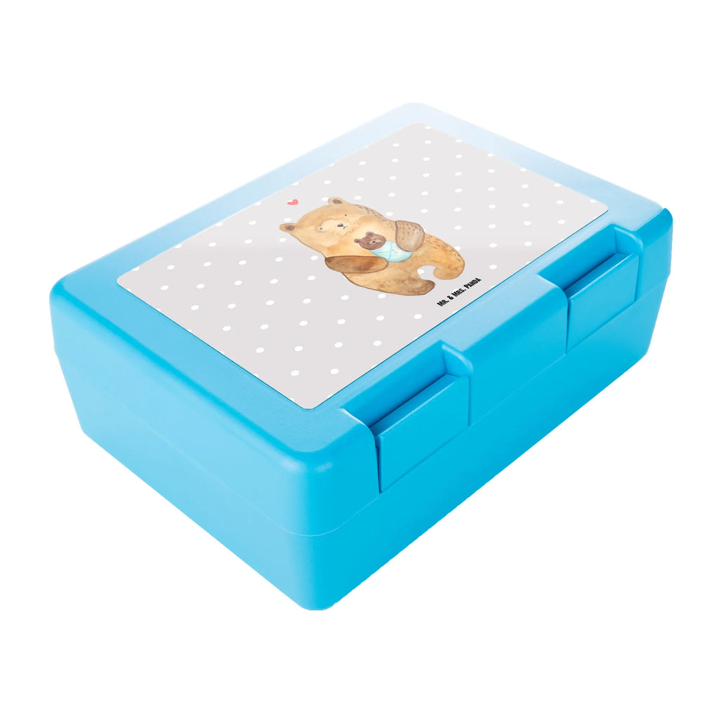 Brotdose Bär mit Baby Brotbox, Snackbox, Lunch box, Butterbrotdose, Brotzeitbox, Bär, Teddy, Teddybär, Eltern, Mutter, Baby, Taufe, Geburt, Nichte, Neffe, Enkel, Enkelin, Täufling, Geburtstag, Glückwunsch