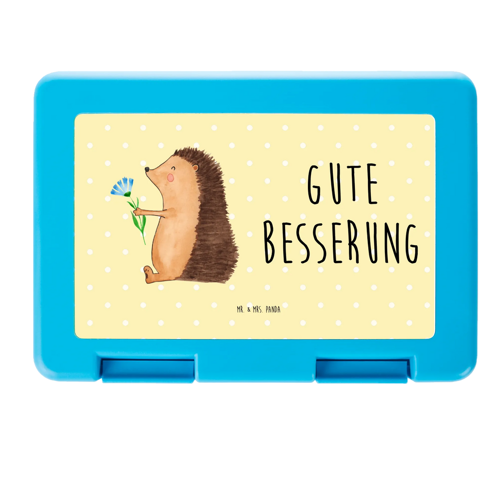 Brotdose Igel mit Blume Brotbox, Snackbox, Lunch box, Butterbrotdose, Brotzeitbox, Tiermotive, Gute Laune, lustige Sprüche, Tiere, Igel, Gute Besserung, Genesungswünsche, Krankheit, Krankenhaus, krank, Besuch