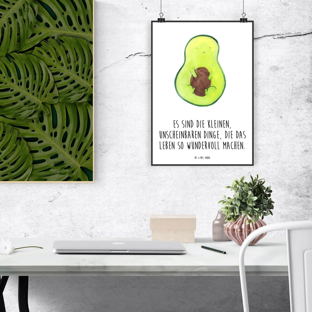 Poster Avocado Kern Poster, Wandposter, Bild, Wanddeko, Küchenposter, Kinderposter, Wanddeko Bild, Raumdekoration, Wanddekoration, Handgemaltes Poster, Mr. & Mrs. Panda Poster, Designposter, Kunstdruck, Posterdruck, Avocado, Veggie, Vegan, Gesund, Avokado, Avocadokern, Kern, Pflanze, Spruch Leben