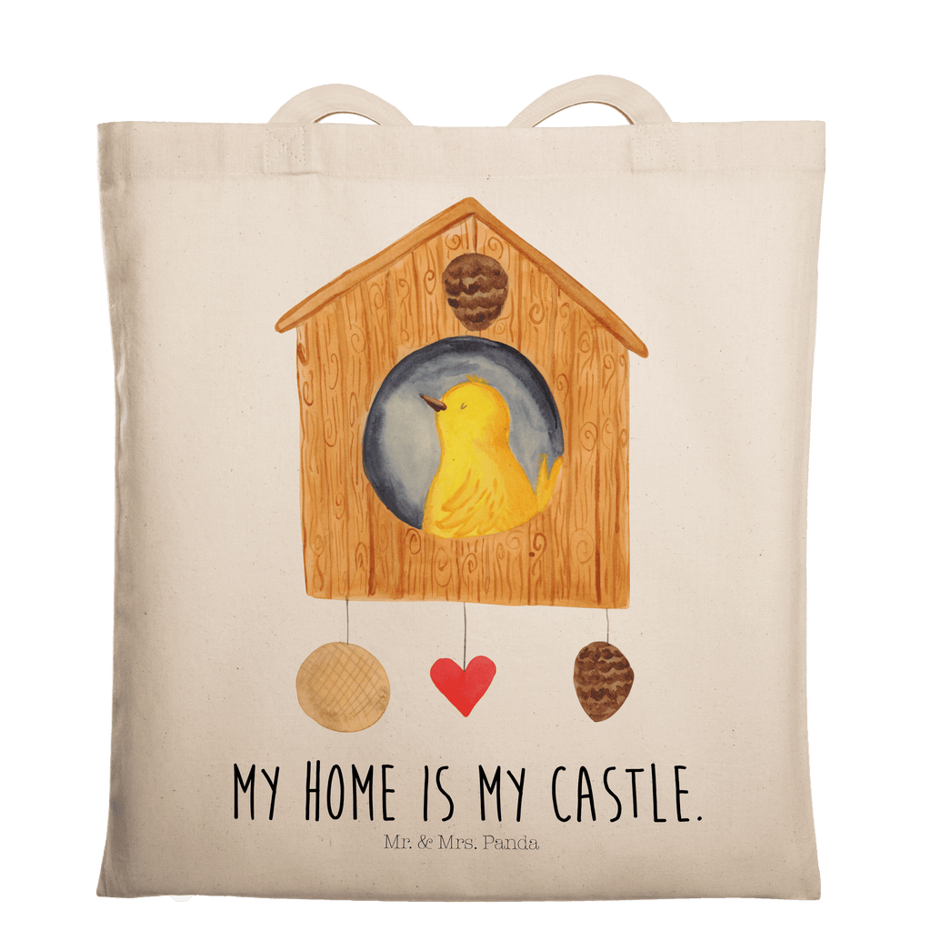 Tragetasche Vogel Haus Beuteltasche, Beutel, Einkaufstasche, Jutebeutel, Stoffbeutel, Tasche, Shopper, Umhängetasche, Strandtasche, Schultertasche, Stofftasche, Tragetasche, Badetasche, Jutetasche, Einkaufstüte, Laptoptasche, Tiermotive, Gute Laune, lustige Sprüche, Tiere, Vogel, Vögel, Vogelhaus, Vogelhäuschen, Home sweet home, Zuhause, Nest, Eigenheim, Familie, Wohnung, Haus, unser Haus, Lieblingsort, Castle