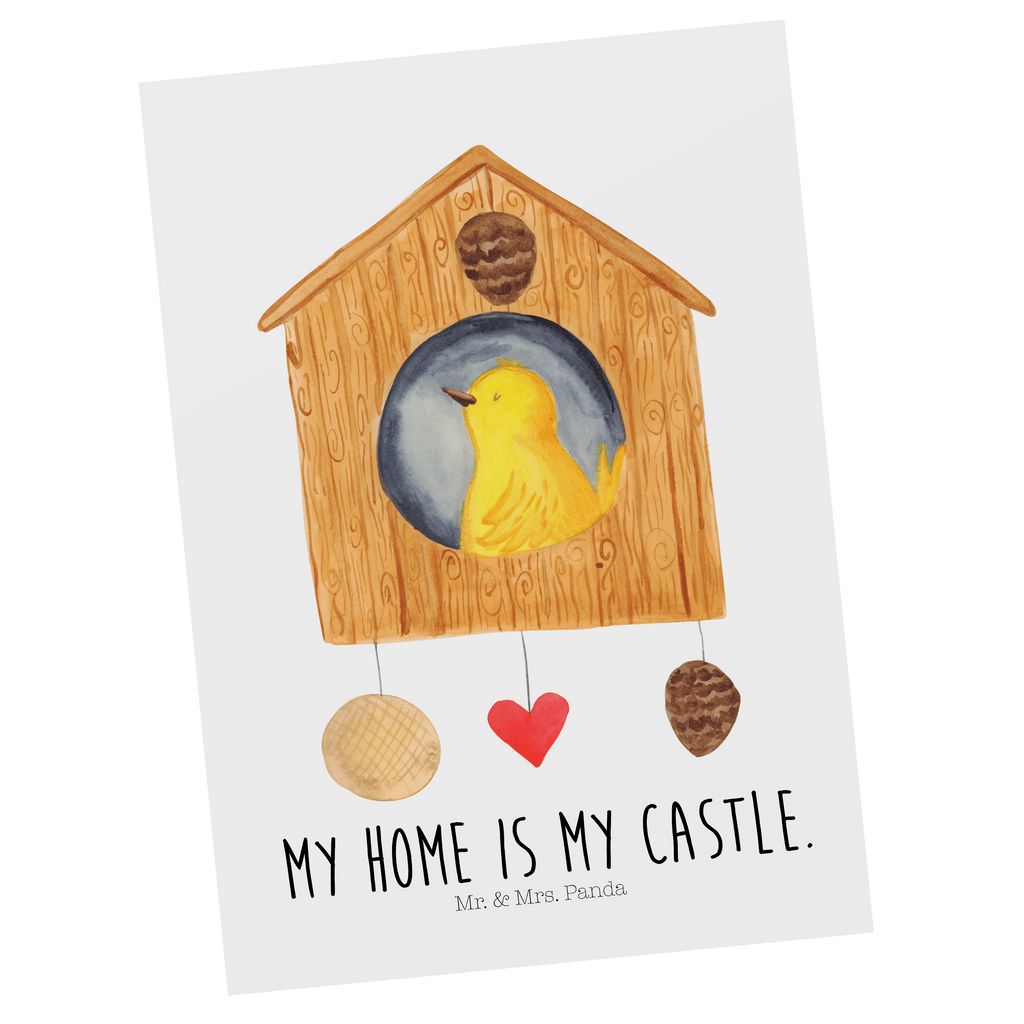 Postkarte Vogel Haus Postkarte, Karte, Geschenkkarte, Grußkarte, Einladung, Ansichtskarte, Geburtstagskarte, Einladungskarte, Dankeskarte, Ansichtskarten, Einladung Geburtstag, Einladungskarten Geburtstag, Tiermotive, Gute Laune, lustige Sprüche, Tiere, Vogel, Vögel, Vogelhaus, Vogelhäuschen, Home sweet home, Zuhause, Nest, Eigenheim, Familie, Wohnung, Haus, unser Haus, Lieblingsort, Castle