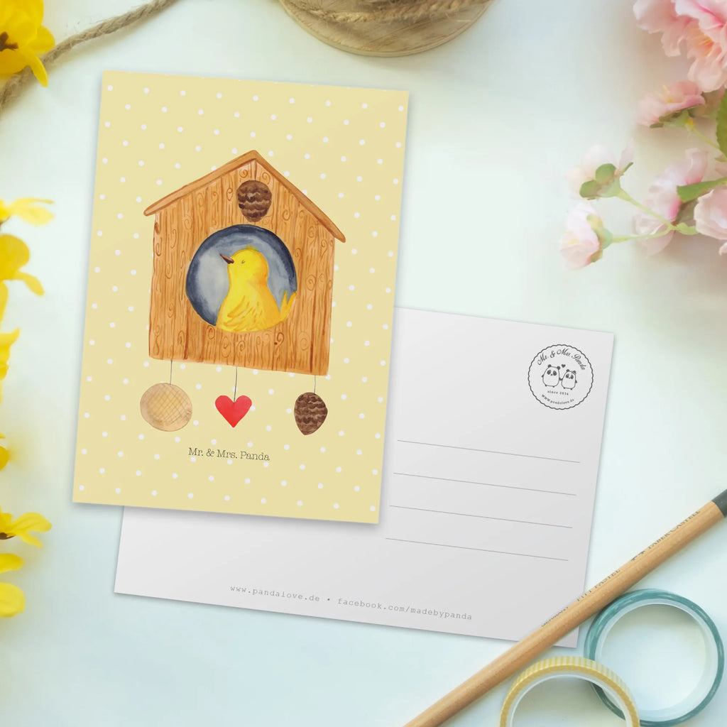 Postkarte Vogel Haus Postkarte, Karte, Geschenkkarte, Grußkarte, Einladung, Ansichtskarte, Geburtstagskarte, Einladungskarte, Dankeskarte, Ansichtskarten, Einladung Geburtstag, Einladungskarten Geburtstag, Tiermotive, Gute Laune, lustige Sprüche, Tiere, Vogel, Vögel, Vogelhaus, Vogelhäuschen, Home sweet home, Zuhause, Nest, Eigenheim, Familie, Wohnung, Haus, unser Haus, Lieblingsort, Castle