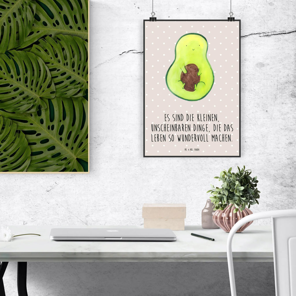 Poster Avocado Kern Poster, Wandposter, Bild, Wanddeko, Küchenposter, Kinderposter, Wanddeko Bild, Raumdekoration, Wanddekoration, Handgemaltes Poster, Mr. & Mrs. Panda Poster, Designposter, Kunstdruck, Posterdruck, Avocado, Veggie, Vegan, Gesund, Avokado, Avocadokern, Kern, Pflanze, Spruch Leben