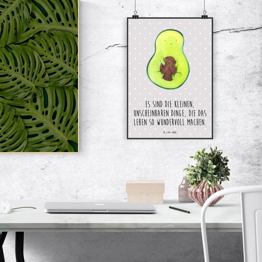 Poster Avocado Kern Poster, Wandposter, Bild, Wanddeko, Küchenposter, Kinderposter, Wanddeko Bild, Raumdekoration, Wanddekoration, Handgemaltes Poster, Mr. & Mrs. Panda Poster, Designposter, Kunstdruck, Posterdruck, Avocado, Veggie, Vegan, Gesund, Avokado, Avocadokern, Kern, Pflanze, Spruch Leben