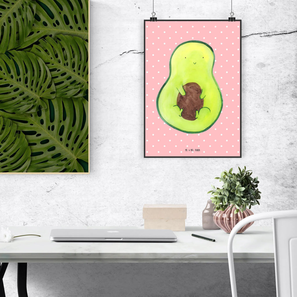 Poster Avocado Kern Poster, Wandposter, Bild, Wanddeko, Küchenposter, Kinderposter, Wanddeko Bild, Raumdekoration, Wanddekoration, Handgemaltes Poster, Mr. & Mrs. Panda Poster, Designposter, Kunstdruck, Posterdruck, Avocado, Veggie, Vegan, Gesund, Avokado, Avocadokern, Kern, Pflanze, Spruch Leben