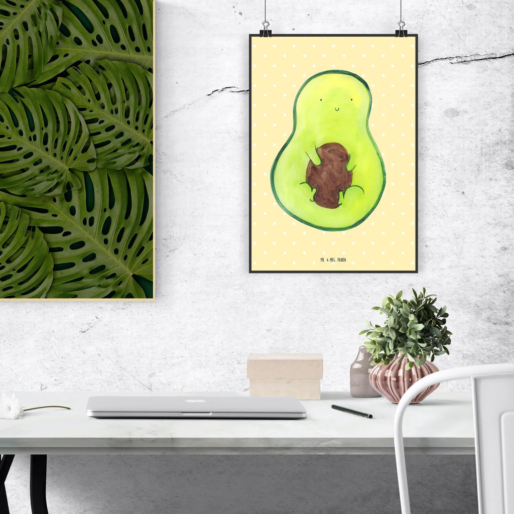 Poster Avocado Kern Poster, Wandposter, Bild, Wanddeko, Küchenposter, Kinderposter, Wanddeko Bild, Raumdekoration, Wanddekoration, Handgemaltes Poster, Mr. & Mrs. Panda Poster, Designposter, Kunstdruck, Posterdruck, Avocado, Veggie, Vegan, Gesund, Avokado, Avocadokern, Kern, Pflanze, Spruch Leben