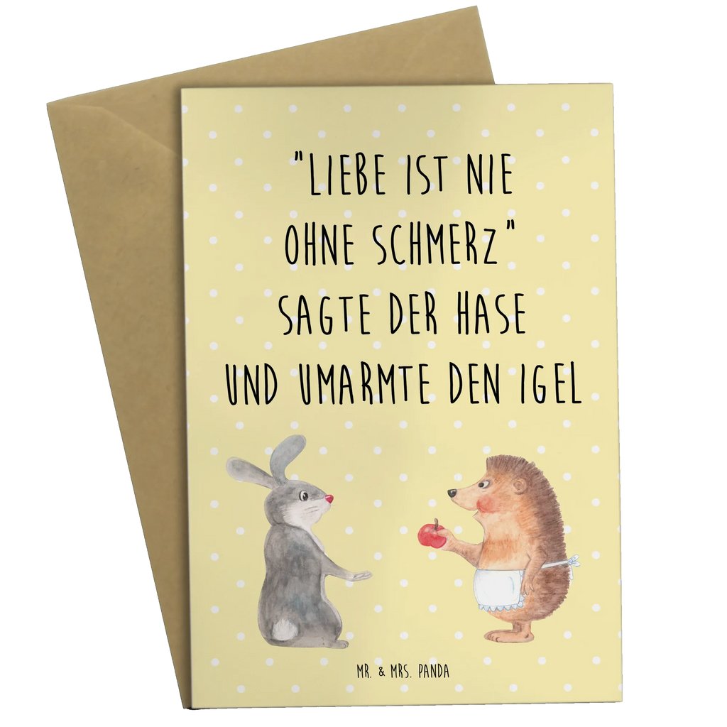 Grußkarte Liebe ist nie ohne Schmerz Grußkarte, Klappkarte, Einladungskarte, Glückwunschkarte, Hochzeitskarte, Geburtstagskarte, Karte, Ansichtskarten, Tiermotive, Gute Laune, lustige Sprüche, Tiere, Igel und Hase, Igel, Hase, Liebe Spruch, Liebeskummer Geschenk, Herzschmerz, Trösten, Trennungsschmerz, Spruch romantisch