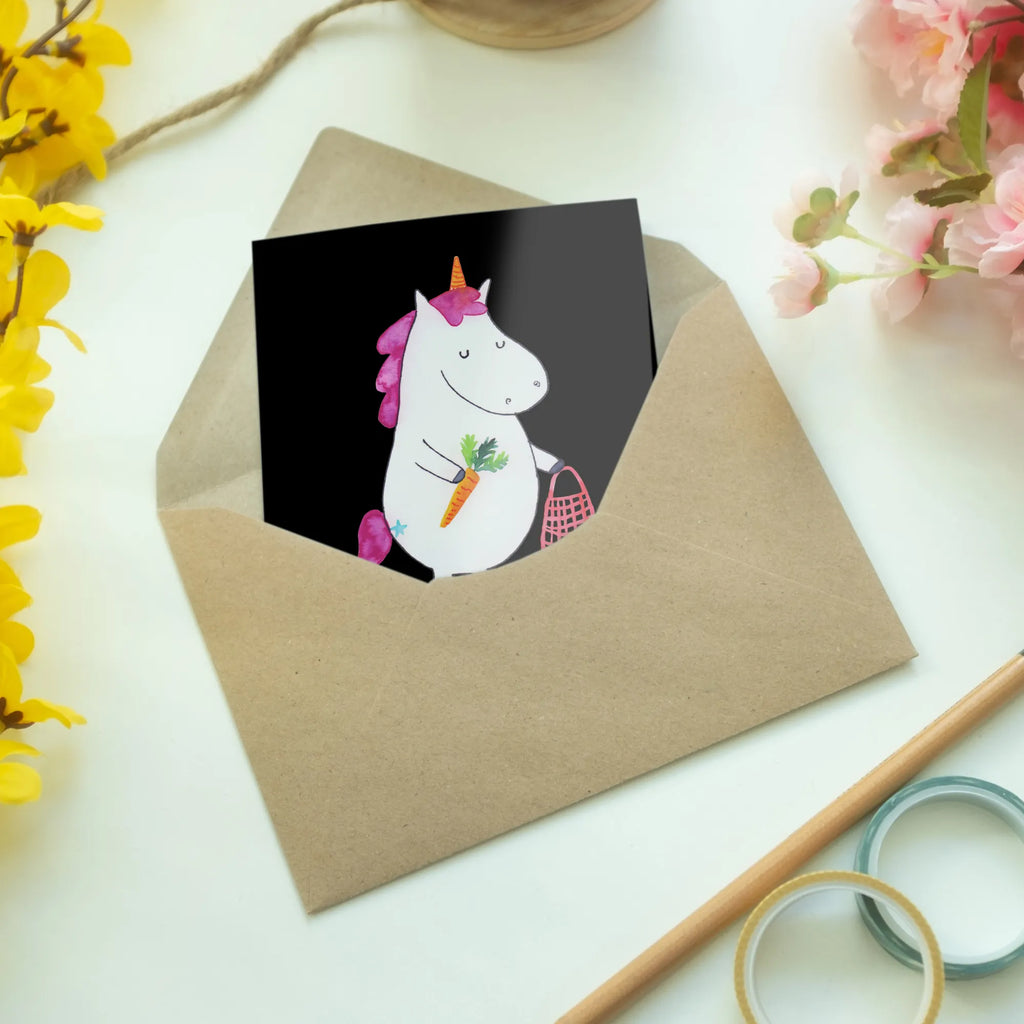 Grußkarte Einhorn Vegan Grußkarte, Klappkarte, Einladungskarte, Glückwunschkarte, Hochzeitskarte, Geburtstagskarte, Karte, Ansichtskarten, Einhorn, Einhörner, Einhorn Deko, Pegasus, Unicorn, vegan, Gesund leben, Vegetariar, Rohkost, Gesund essen, Veganismus, Veganer