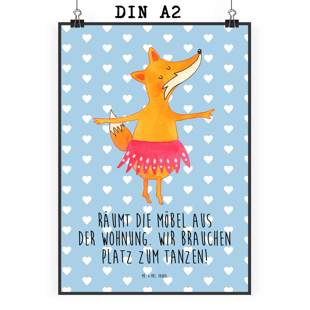 Poster Fuchs Ballerina Poster, Wandposter, Bild, Wanddeko, Küchenposter, Kinderposter, Wanddeko Bild, Raumdekoration, Wanddekoration, Handgemaltes Poster, Mr. & Mrs. Panda Poster, Designposter, Kunstdruck, Posterdruck, Fuchs, Fuchs Spruch, Füchse, Füchsin, Ballerina, Ballett, Tänzerin, Tanzen, Party, Einladung, Geburtstag