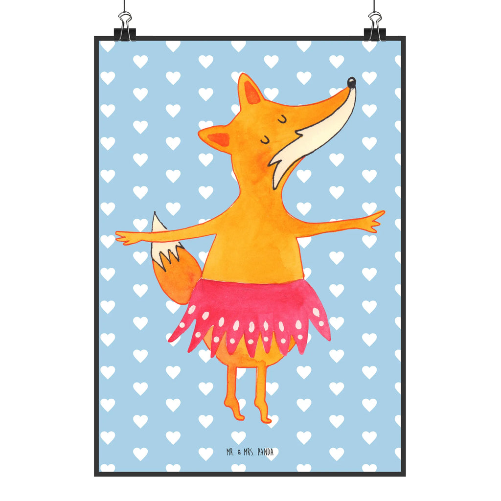 Poster Fuchs Ballerina Poster, Wandposter, Bild, Wanddeko, Küchenposter, Kinderposter, Wanddeko Bild, Raumdekoration, Wanddekoration, Handgemaltes Poster, Mr. & Mrs. Panda Poster, Designposter, Kunstdruck, Posterdruck, Fuchs, Fuchs Spruch, Füchse, Füchsin, Ballerina, Ballett, Tänzerin, Tanzen, Party, Einladung, Geburtstag