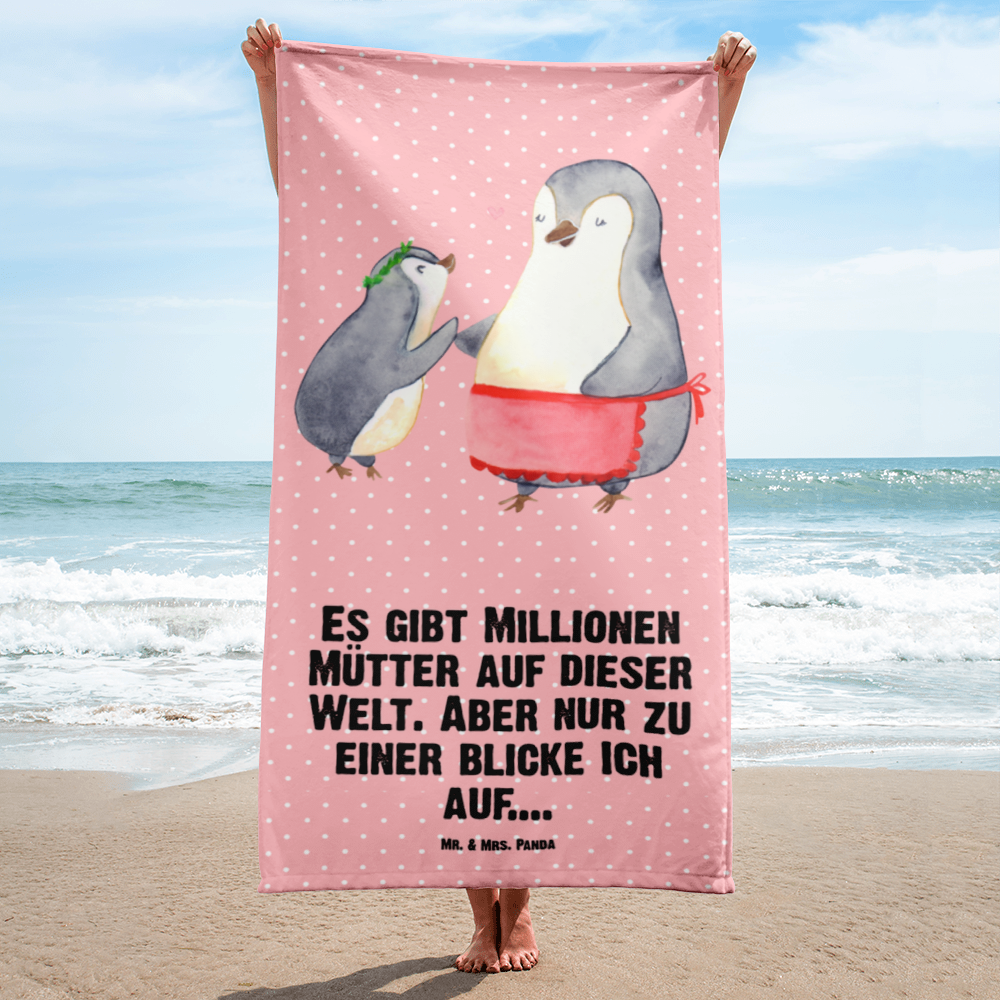 XL Badehandtuch Pinguin mit Kind Handtuch, Badetuch, Duschtuch, Strandtuch, Saunatuch, Familie, Vatertag, Muttertag, Bruder, Schwester, Mama, Papa, Oma, Opa, Geschenk, Mami, Mutti, Mutter, Geburststag