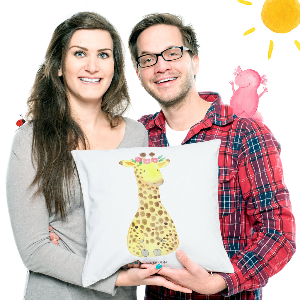 40x40 Kissen Giraffe Blumenkranz Kissenhülle, Kopfkissen, Sofakissen, Dekokissen, Motivkissen, sofakissen, sitzkissen, Kissen, Kissenbezüge, Kissenbezug 40x40, Kissen 40x40, Kissenhülle 40x40, Zierkissen, Couchkissen, Dekokissen Sofa, Sofakissen 40x40, Dekokissen 40x40, Kopfkissen 40x40, Kissen 40x40 Waschbar, Afrika, Wildtiere, Giraffe, Blumenkranz, Abenteurer, Selbstliebe, Freundin