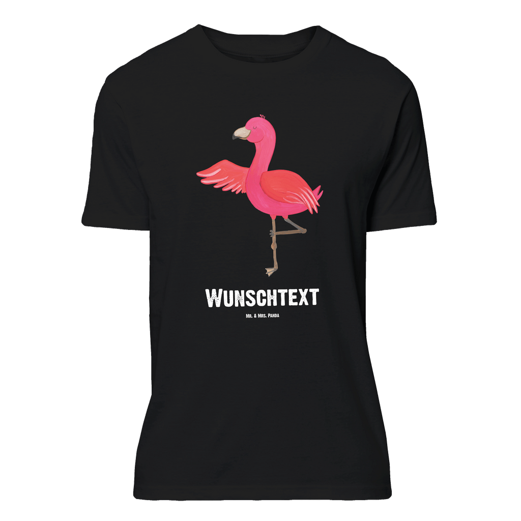 Personalisiertes T-Shirt Flamingo Yoga T-Shirt Personalisiert, T-Shirt mit Namen, T-Shirt mit Aufruck, Männer, Frauen, Wunschtext, Bedrucken, Flamingo, Vogel, Yoga, Namaste, Achtsamkeit, Yoga-Übung, Entspannung, Ärger, Aufregen, Tiefenentspannung