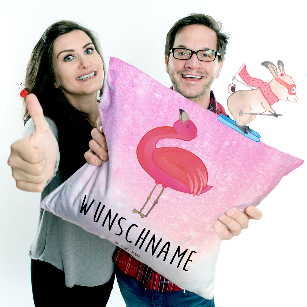 Personalisiertes Kissen Flamingo stolz Kissen, personalisiert, Name, Wunschname, bedrucken, Kopfkissen, Flamingo, stolz, Freude, Selbstliebe, Selbstakzeptanz, Freundin, beste Freundin, Tochter, Mama, Schwester