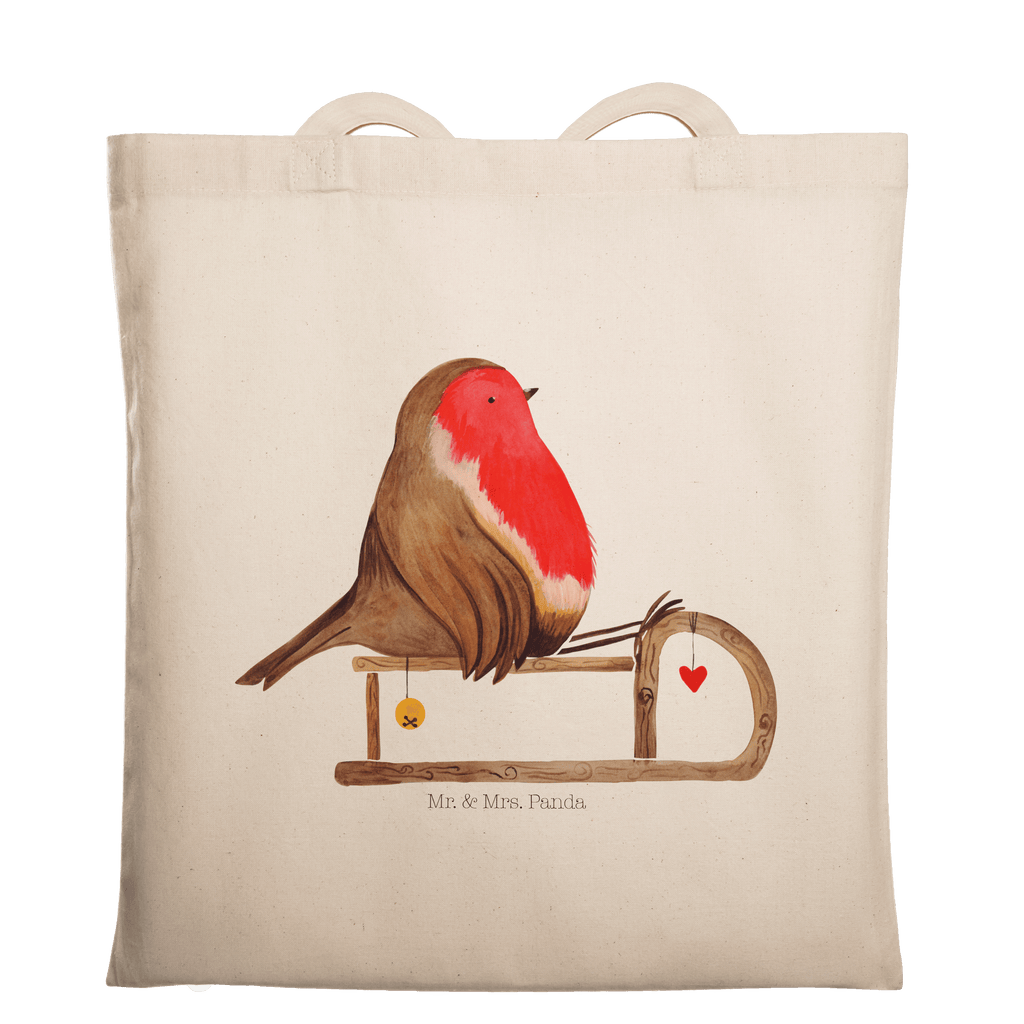 Tragetasche Rotkehlchen Schlitten Beuteltasche, Beutel, Einkaufstasche, Jutebeutel, Stoffbeutel, Tasche, Shopper, Umhängetasche, Strandtasche, Schultertasche, Stofftasche, Tragetasche, Badetasche, Jutetasche, Einkaufstüte, Laptoptasche, Winter, Weihnachten, Weihnachtsdeko, Nikolaus, Advent, Heiligabend, Wintermotiv, Schlitten, Vogel