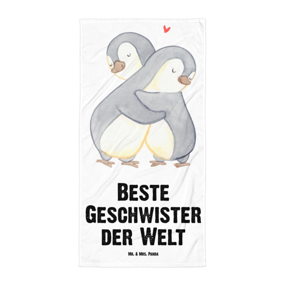 XL Badehandtuch Pinguin Beste Geschwister der Welt Handtuch, Badetuch, Duschtuch, Strandtuch, Saunatuch, für, Dankeschön, Geschenk, Schenken, Geburtstag, Geburtstagsgeschenk, Geschenkidee, Danke, Bedanken, Mitbringsel, Freude machen, Geschenktipp, Geschwister, Geschwisterchen, Bruder, Schwester, Schwestern, Brüder, Familie, Nachwuchs