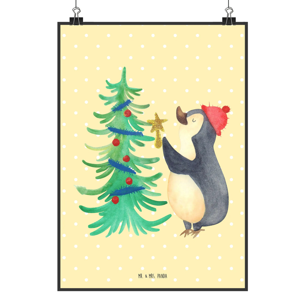 Poster Pinguin Weihnachtsbaum Poster, Wandposter, Bild, Wanddeko, Küchenposter, Kinderposter, Wanddeko Bild, Raumdekoration, Wanddekoration, Handgemaltes Poster, Mr. & Mrs. Panda Poster, Designposter, Kunstdruck, Posterdruck, Winter, Weihnachten, Weihnachtsdeko, Nikolaus, Advent, Heiligabend, Wintermotiv, Pinguin