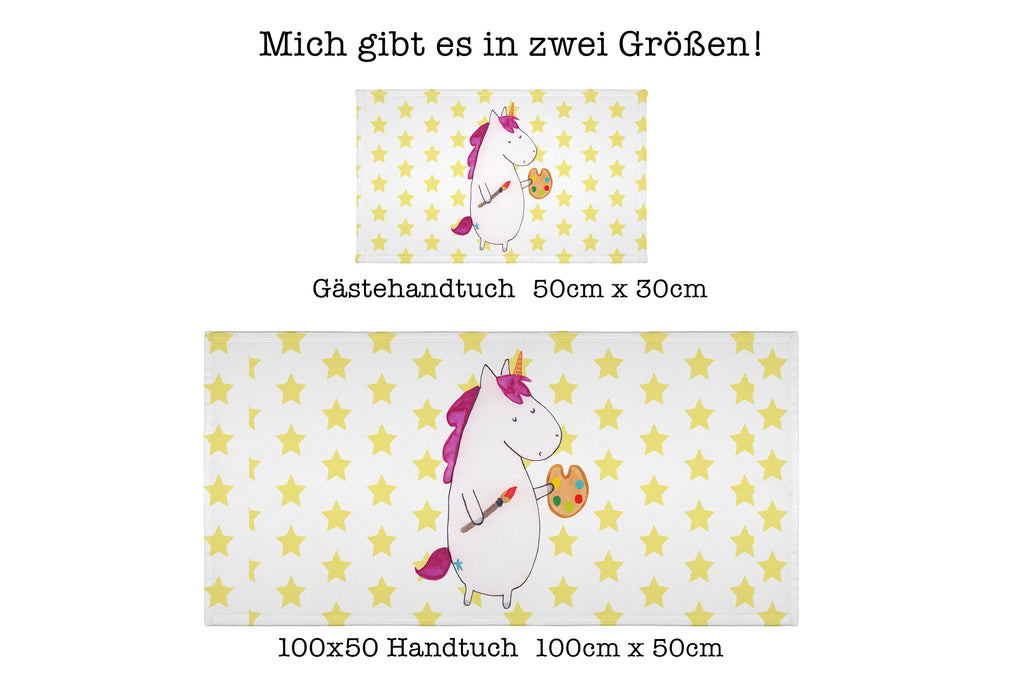 Handtuch Einhorn Künstler Gästetuch, Reisehandtuch, Sport Handtuch, Frottier, Kinder Handtuch, Einhorn, Einhörner, Einhorn Deko, Pegasus, Unicorn, Englisch, Künstler, Artist, Malen, Zeichnen, Welt, Farbe, Stift, Pinsel, Geschenk, Maler