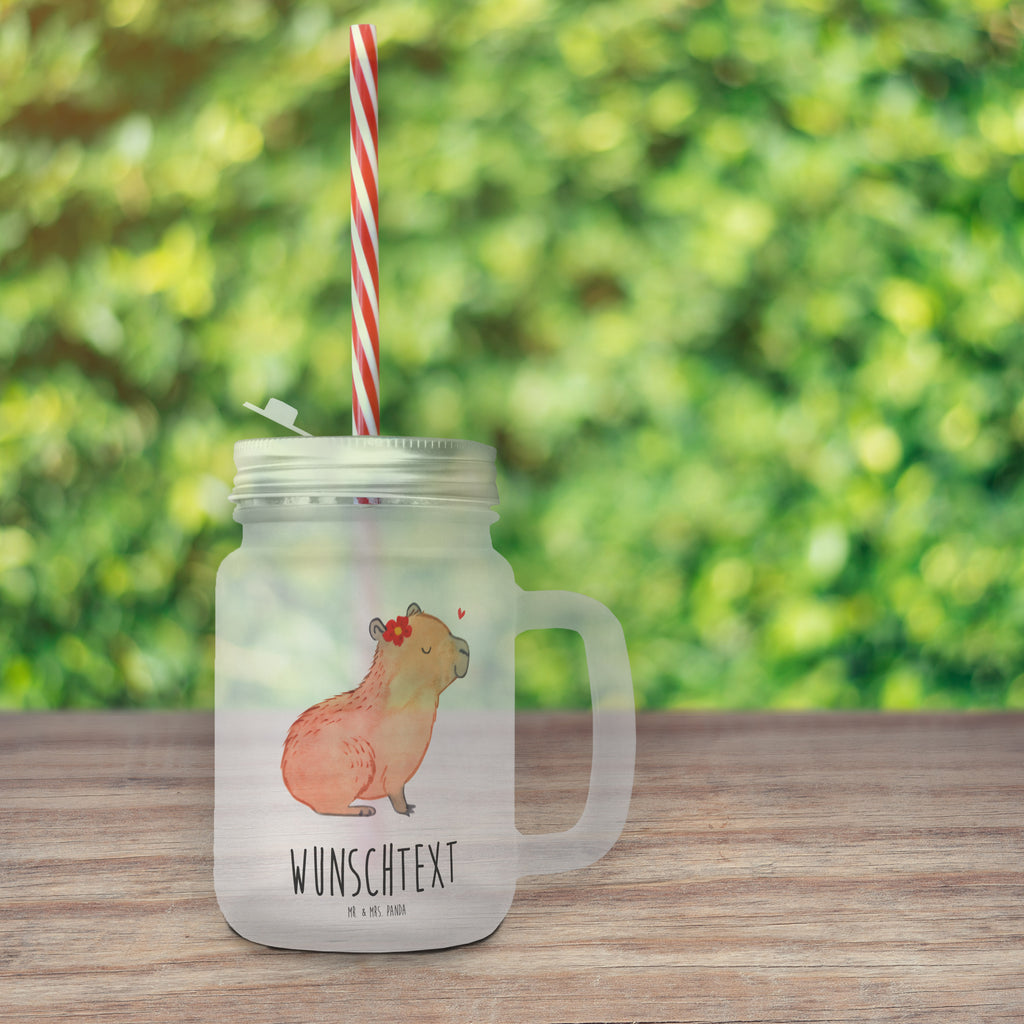 Personalisiertes Trinkglas Mason Jar Capybara Blume Personalisiertes Mason Jar, Personalisiertes Glas, Personalisiertes Trinkglas, Personalisiertes Henkelglas, Personalisiertes Sommerglas, Personalisiertes Einmachglas, Personalisiertes Cocktailglas, Personalisiertes Cocktail-Glas, mit Namen, Wunschtext, Wunschnamen, Mason Jar selbst bedrucken, Wunschglas mit Namen, Bedrucktes Trinkglas, Geschenk mit Namen, Tiermotive, Gute Laune, lustige Sprüche, Tiere, Capybara