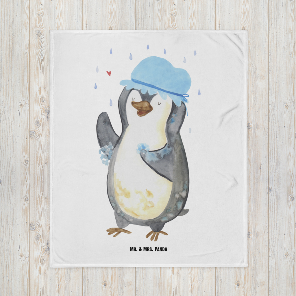 Babydecke Pinguin Duschen Babydecke, Babygeschenk, Geschenk Geburt, Babyecke Kuscheldecke, Krabbeldecke, Pinguin, Pinguine, Dusche, duschen, Lebensmotto, Motivation, Neustart, Neuanfang, glücklich sein