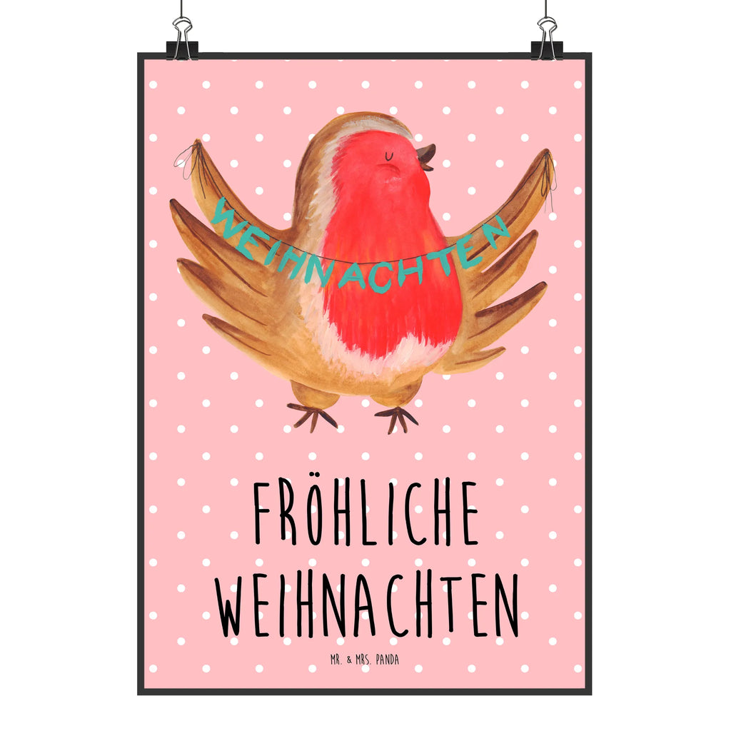 Poster Rotkehlchen Weihnachten Poster, Wandposter, Bild, Wanddeko, Küchenposter, Kinderposter, Wanddeko Bild, Raumdekoration, Wanddekoration, Handgemaltes Poster, Mr. & Mrs. Panda Poster, Designposter, Kunstdruck, Posterdruck, Winter, Weihnachten, Weihnachtsdeko, Nikolaus, Advent, Heiligabend, Wintermotiv, Frohe Weihnachten, Weihnachtsmotiv, Weihnachtsgruß, Vogel, xmas