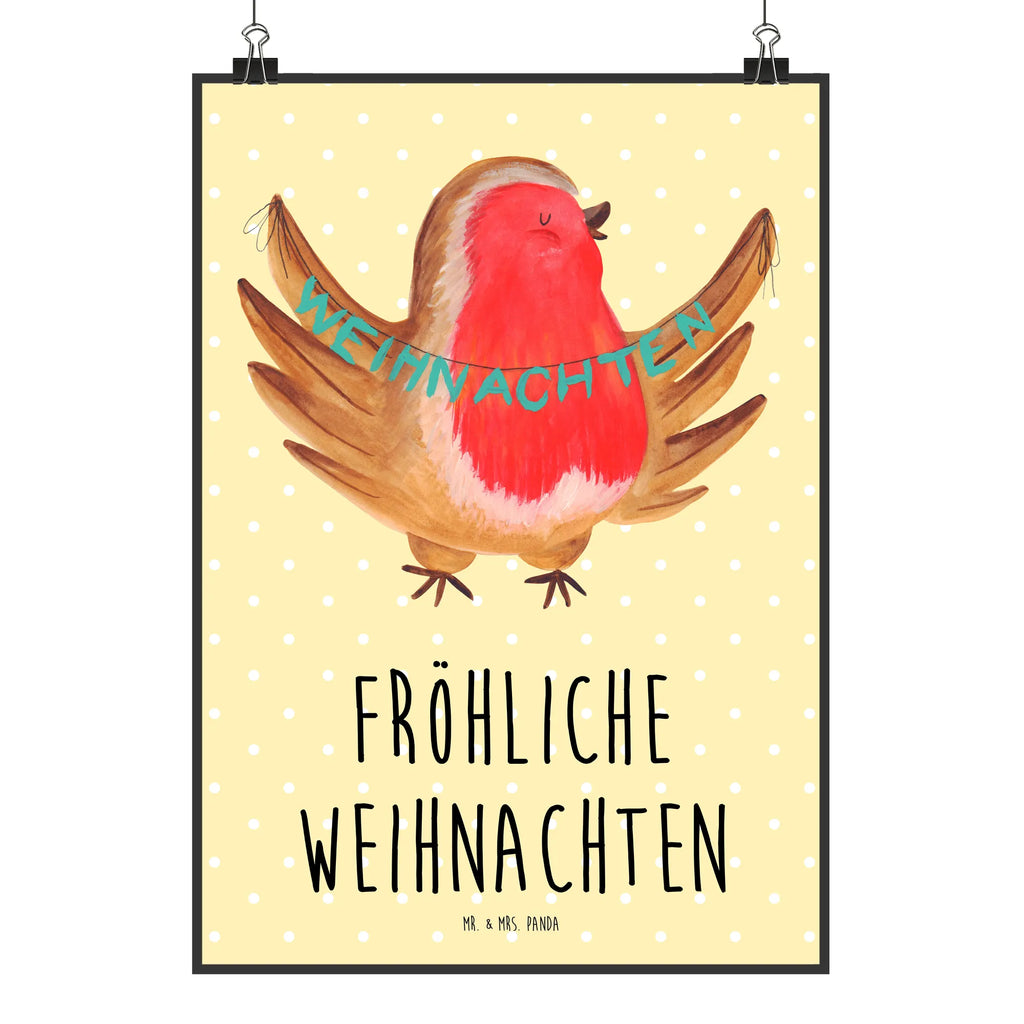 Poster Rotkehlchen Weihnachten Poster, Wandposter, Bild, Wanddeko, Küchenposter, Kinderposter, Wanddeko Bild, Raumdekoration, Wanddekoration, Handgemaltes Poster, Mr. & Mrs. Panda Poster, Designposter, Kunstdruck, Posterdruck, Winter, Weihnachten, Weihnachtsdeko, Nikolaus, Advent, Heiligabend, Wintermotiv, Frohe Weihnachten, Weihnachtsmotiv, Weihnachtsgruß, Vogel, xmas