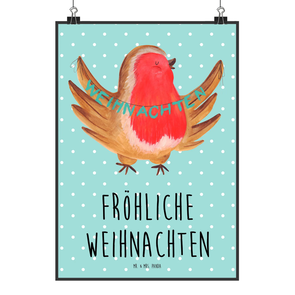 Poster Rotkehlchen Weihnachten Poster, Wandposter, Bild, Wanddeko, Küchenposter, Kinderposter, Wanddeko Bild, Raumdekoration, Wanddekoration, Handgemaltes Poster, Mr. & Mrs. Panda Poster, Designposter, Kunstdruck, Posterdruck, Winter, Weihnachten, Weihnachtsdeko, Nikolaus, Advent, Heiligabend, Wintermotiv, Frohe Weihnachten, Weihnachtsmotiv, Weihnachtsgruß, Vogel, xmas