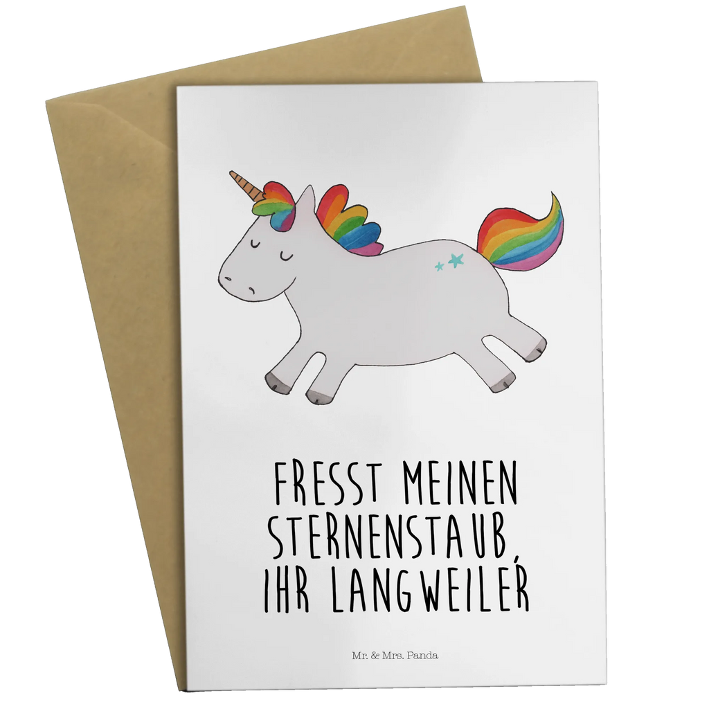 Grußkarte Einhorn Happy Grußkarte, Klappkarte, Einladungskarte, Glückwunschkarte, Hochzeitskarte, Geburtstagskarte, Karte, Ansichtskarten, Einhorn, Einhörner, Einhorn Deko, Unicorn, glücklich, fröhlich, Spaß, Freude, Lebensfreude, witzig, spannend, Lächeln, Lachen