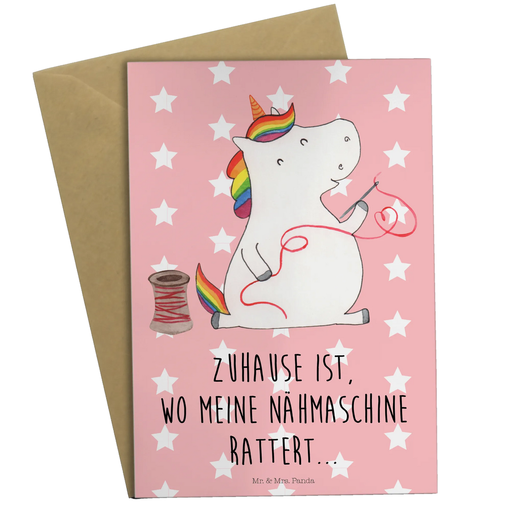 Grußkarte Einhorn Näherin Grußkarte, Klappkarte, Einladungskarte, Glückwunschkarte, Hochzeitskarte, Geburtstagskarte, Karte, Ansichtskarten, Einhorn, Einhörner, Einhorn Deko, Pegasus, Unicorn, Näherin, nähen, Mädchen, Freundin, Häkeln, Stricken, basteln, Nähzimmer