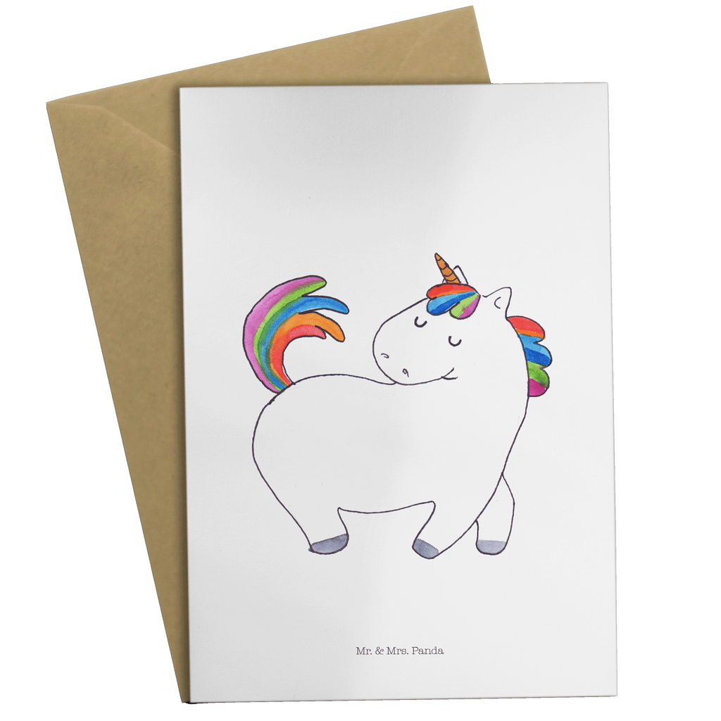 Grußkarte Einhorn Stolzieren Grußkarte, Klappkarte, Einladungskarte, Glückwunschkarte, Hochzeitskarte, Geburtstagskarte, Karte, Ansichtskarten, Einhorn, Einhörner, Einhorn Deko, Pegasus, Unicorn, stolz, anders, bunt, Pferd, Reiter, Reiten, Freundin, Geschenk