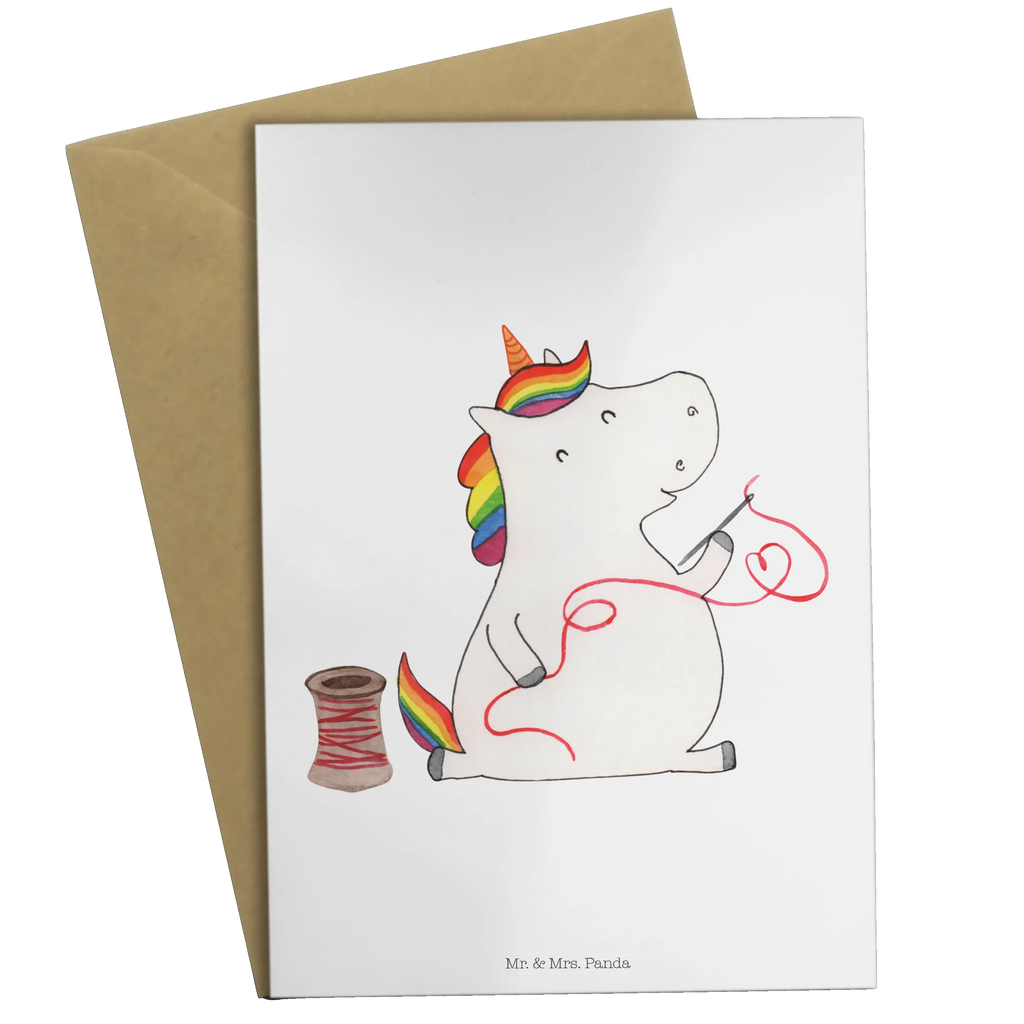 Grußkarte Einhorn Näherin Grußkarte, Klappkarte, Einladungskarte, Glückwunschkarte, Hochzeitskarte, Geburtstagskarte, Karte, Ansichtskarten, Einhorn, Einhörner, Einhorn Deko, Pegasus, Unicorn, Näherin, nähen, Mädchen, Freundin, Häkeln, Stricken, basteln, Nähzimmer