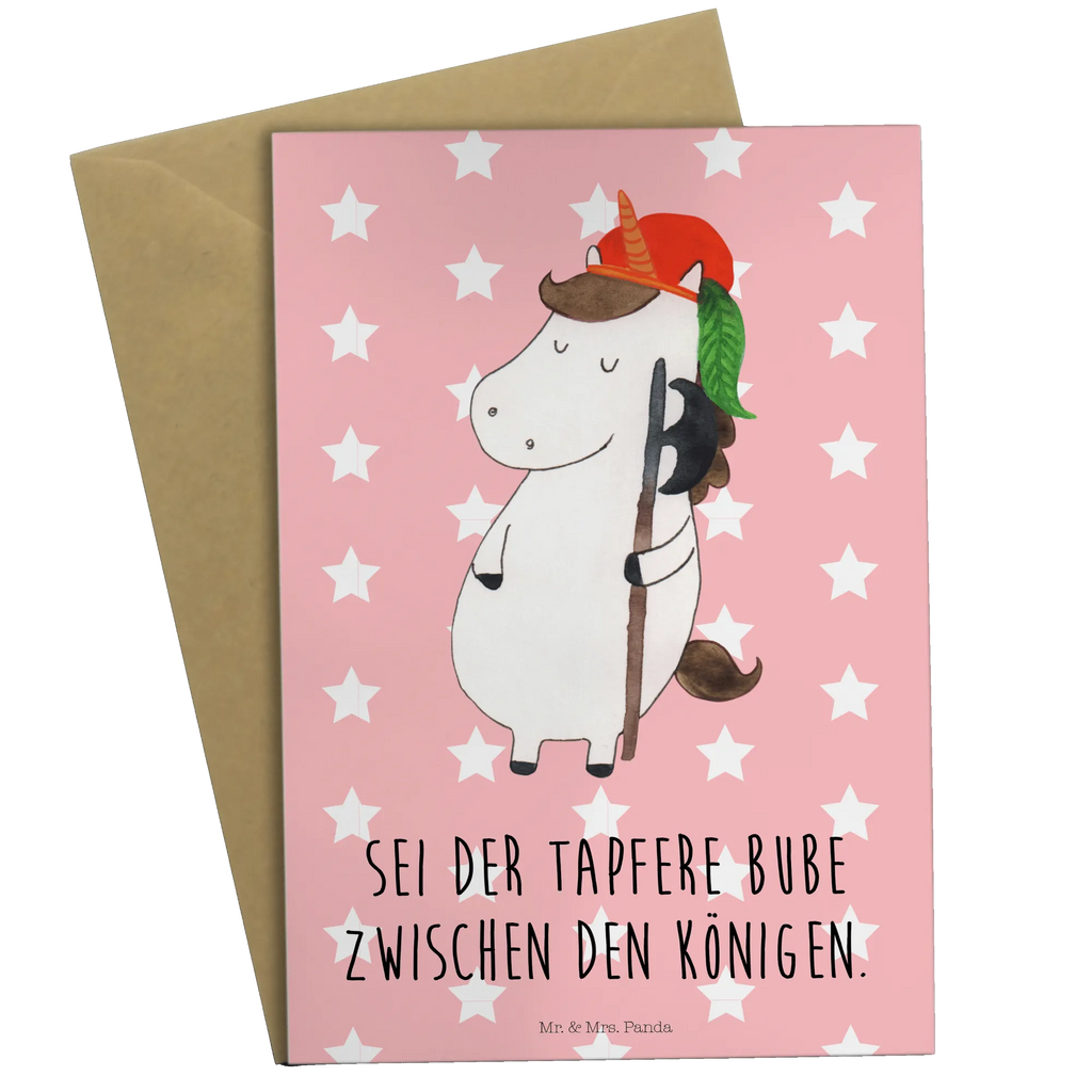 Grußkarte Einhorn Junge Grußkarte, Klappkarte, Einladungskarte, Glückwunschkarte, Hochzeitskarte, Geburtstagskarte, Karte, Ansichtskarten, Einhorn, Einhörner, Einhorn Deko, Pegasus, Unicorn, Bube, Mittelalter