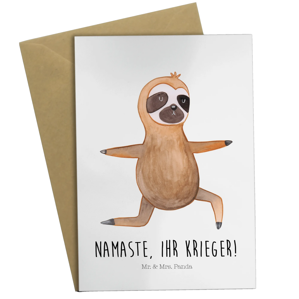 Grußkarte Faultier  Yoga Grußkarte, Klappkarte, Einladungskarte, Glückwunschkarte, Hochzeitskarte, Geburtstagskarte, Karte, Ansichtskarten, Faultier, Faultier Geschenk, Faultier Deko, Faultiere, faul, Lieblingstier, Yoga, Namaste, Krieger, Yogaübungen, Meditation, Atmung, Gelassenheit, Entspannung