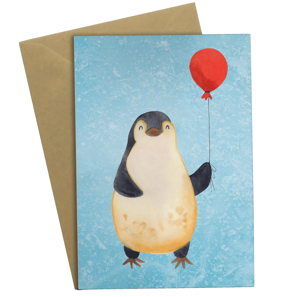 Grußkarte Pinguin Luftballon Grußkarte, Klappkarte, Einladungskarte, Glückwunschkarte, Hochzeitskarte, Geburtstagskarte, Karte, Ansichtskarten, Pinguin, Pinguine, Luftballon, Tagträume, Lebenslust, Geschenk Freundin, Geschenkidee, beste Freundin, Motivation, Neustart, neues Leben, Liebe, Glück