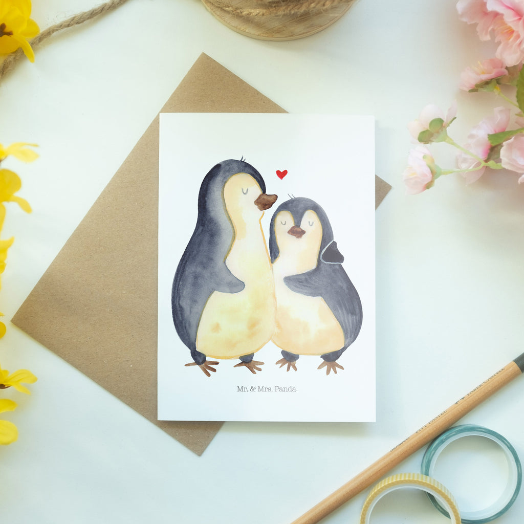 Grußkarte Pinguin umarmen Grußkarte, Klappkarte, Einladungskarte, Glückwunschkarte, Hochzeitskarte, Geburtstagskarte, Karte, Ansichtskarten, Pinguin, Liebe, Liebespaar, Liebesbeweis, Liebesgeschenk, Verlobung, Jahrestag, Hochzeitstag, Hochzeit, Hochzeitsgeschenk