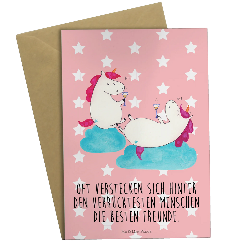 Grußkarte Einhorn Sekt Grußkarte, Klappkarte, Einladungskarte, Glückwunschkarte, Hochzeitskarte, Geburtstagskarte, Karte, Ansichtskarten, Einhorn, Einhörner, Einhorn Deko, Pegasus, Unicorn, Freundinnen, Freundin, BFF, Sekt, Mädelsabend, Spaß, Party, Korken, Anstoßen, Beste