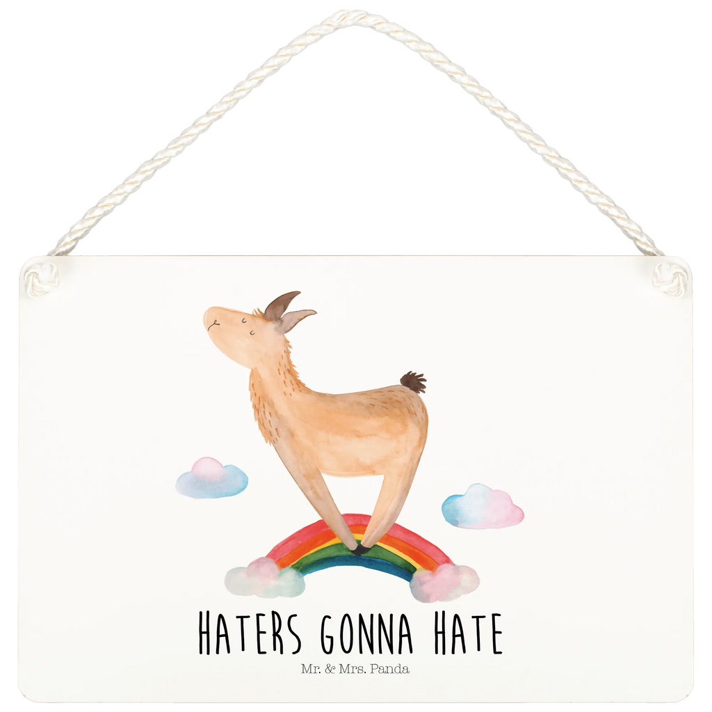 Deko Schild Lama Regenbogen Dekoschild, Deko Schild, Schild, Tür Schild, Türschild, Holzschild, Wandschild, Wanddeko, Lama, Alpaka, Lamas, Regenbogen, Haters gonna hate, Haters, Selbstständig, Außenseiter, Schule, Abi, Hobby, Wolkenland, Freiheit