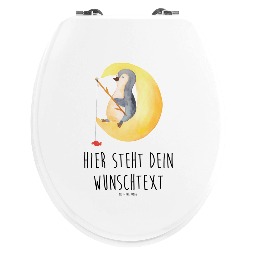 Personalisierter WC Sitz Motiv Pinguin Mond Personalisierte Klobrille, Personalisierter Klodeckel, Personalisierter Toilettendeckel, Personalisierter WC-Sitz, Toilettendeckel mit Namen, WC Sitz mit Namen, Pinguin, Pinguine, Spruch, schlafen, Nachtruhe, Einschlafen, Schlafzimmer, Schlafstörungen, Gästezimmer