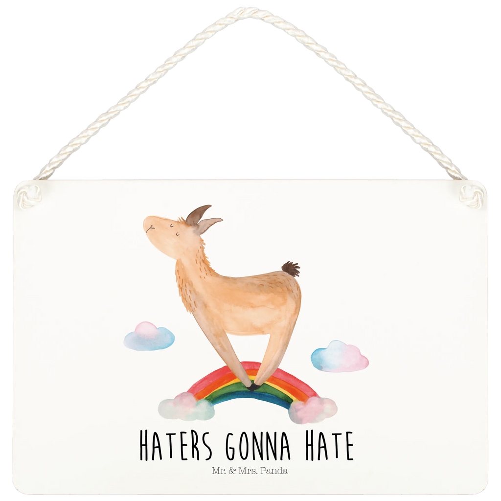 Deko Schild Lama Regenbogen Dekoschild, Deko Schild, Schild, Tür Schild, Türschild, Holzschild, Wandschild, Wanddeko, Lama, Alpaka, Lamas, Regenbogen, Haters gonna hate, Haters, Selbstständig, Außenseiter, Schule, Abi, Hobby, Wolkenland, Freiheit